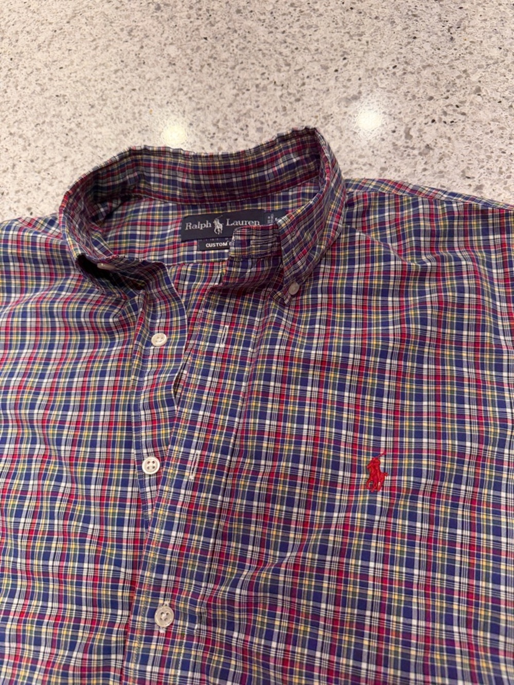 Ralph Lauren Multicolor Plaid Cotton Button-Down Shirt Mens Large
